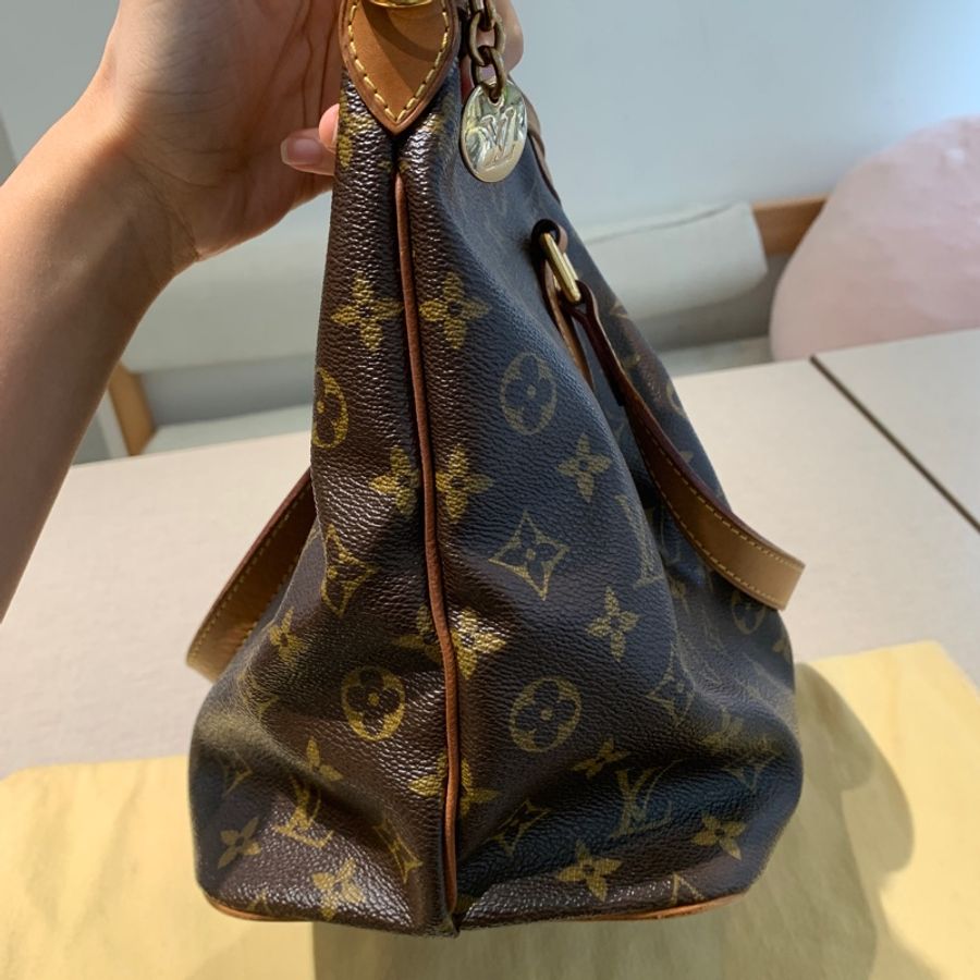 台北101購入 正品 Louis Vuitton 路易威登  LV PALERMO PM 兩用托特包 PVC帆布 老花 棕色 金釦 斜背包 肩背包 手提包 手拿包 通勤包-3