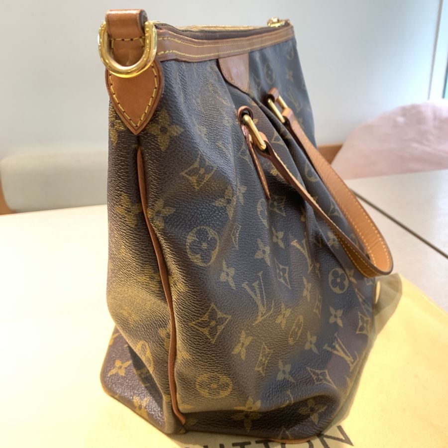 台北101購入 正品 Louis Vuitton 路易威登  LV PALERMO PM 兩用托特包 PVC帆布 老花 棕色 金釦 斜背包 肩背包 手提包 手拿包 通勤包-6
