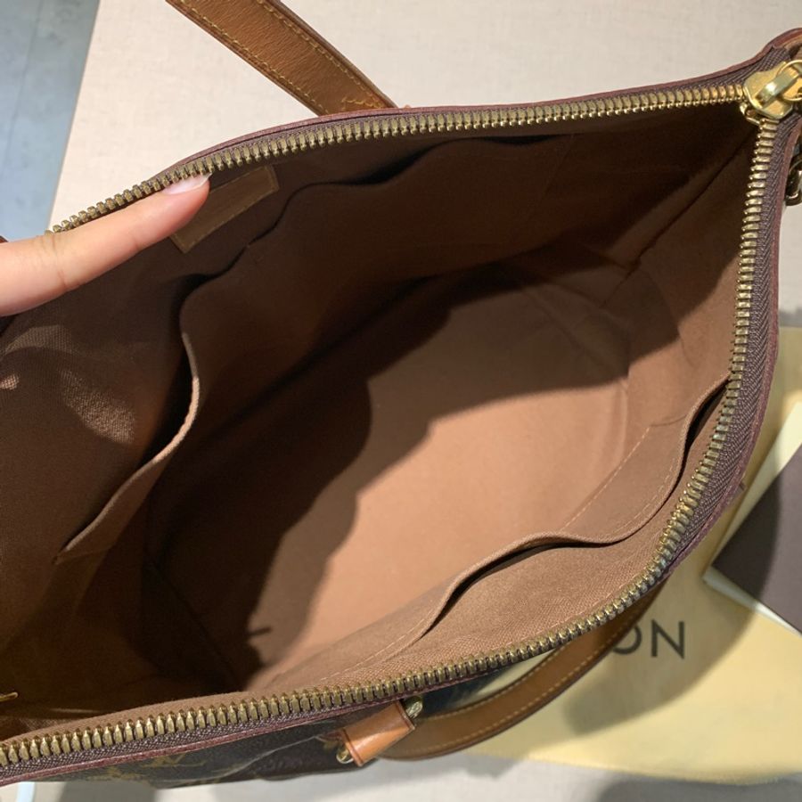 台北101購入 正品 Louis Vuitton 路易威登  LV PALERMO PM 兩用托特包 PVC帆布 老花 棕色 金釦 斜背包 肩背包 手提包 手拿包 通勤包-9