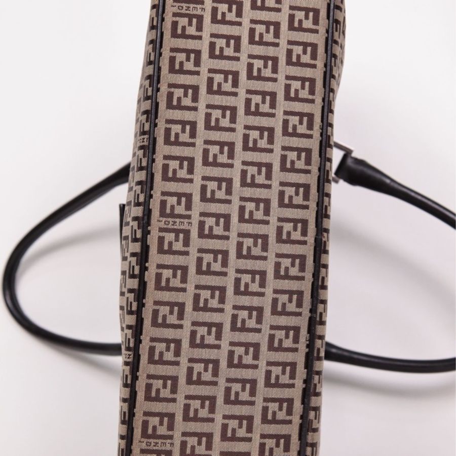 Fendi 棕色老花波士顿手提包-4