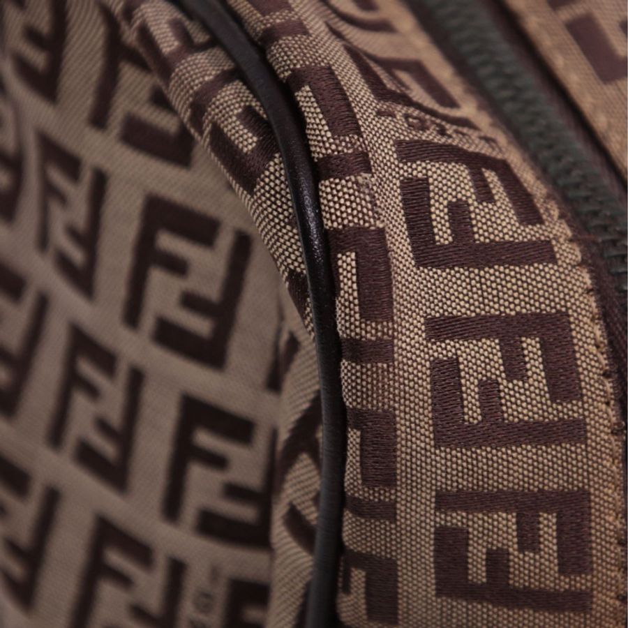 Fendi 棕色老花波士顿手提包-11
