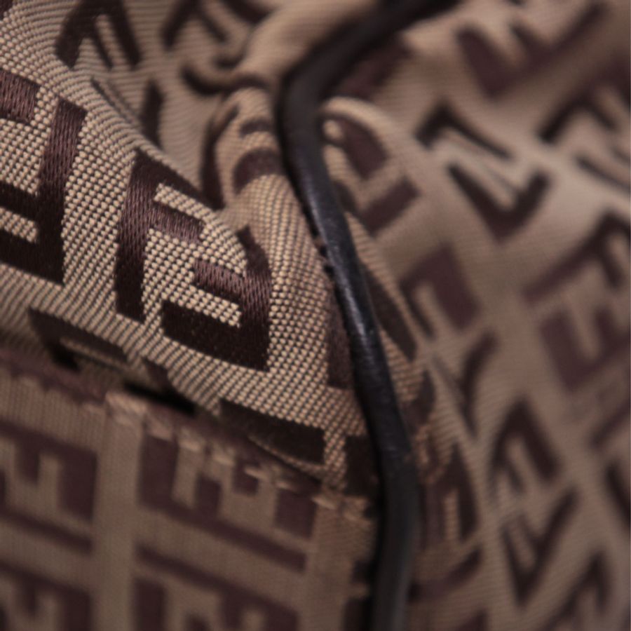 Fendi 棕色老花波士顿手提包-14