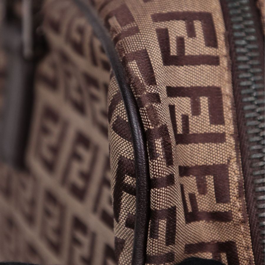 Fendi 棕色老花波士顿手提包-15