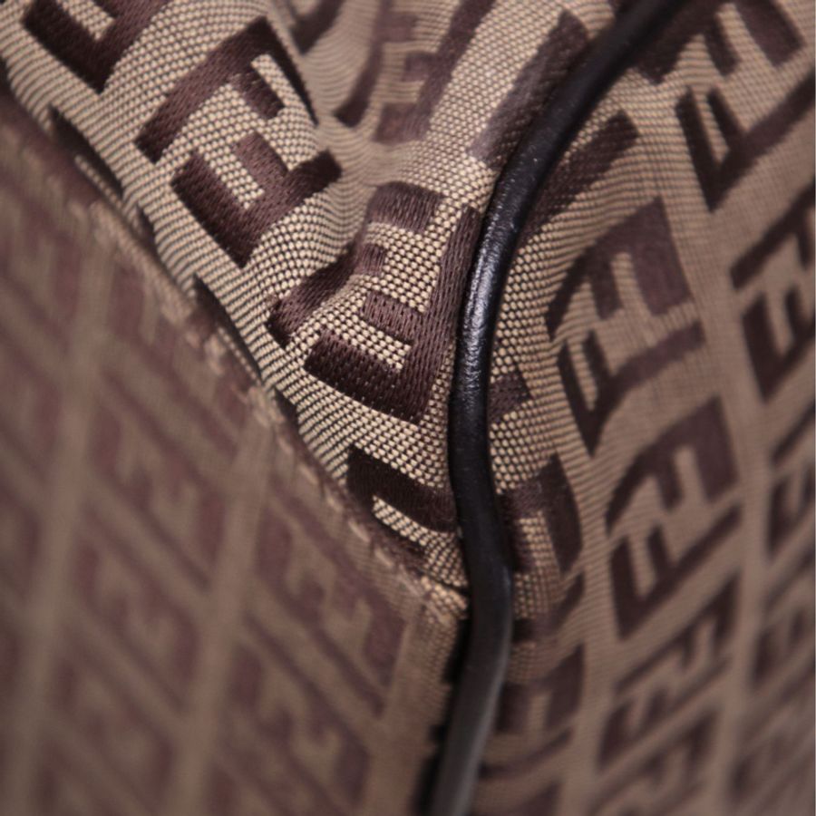 Fendi 棕色老花波士顿手提包-17
