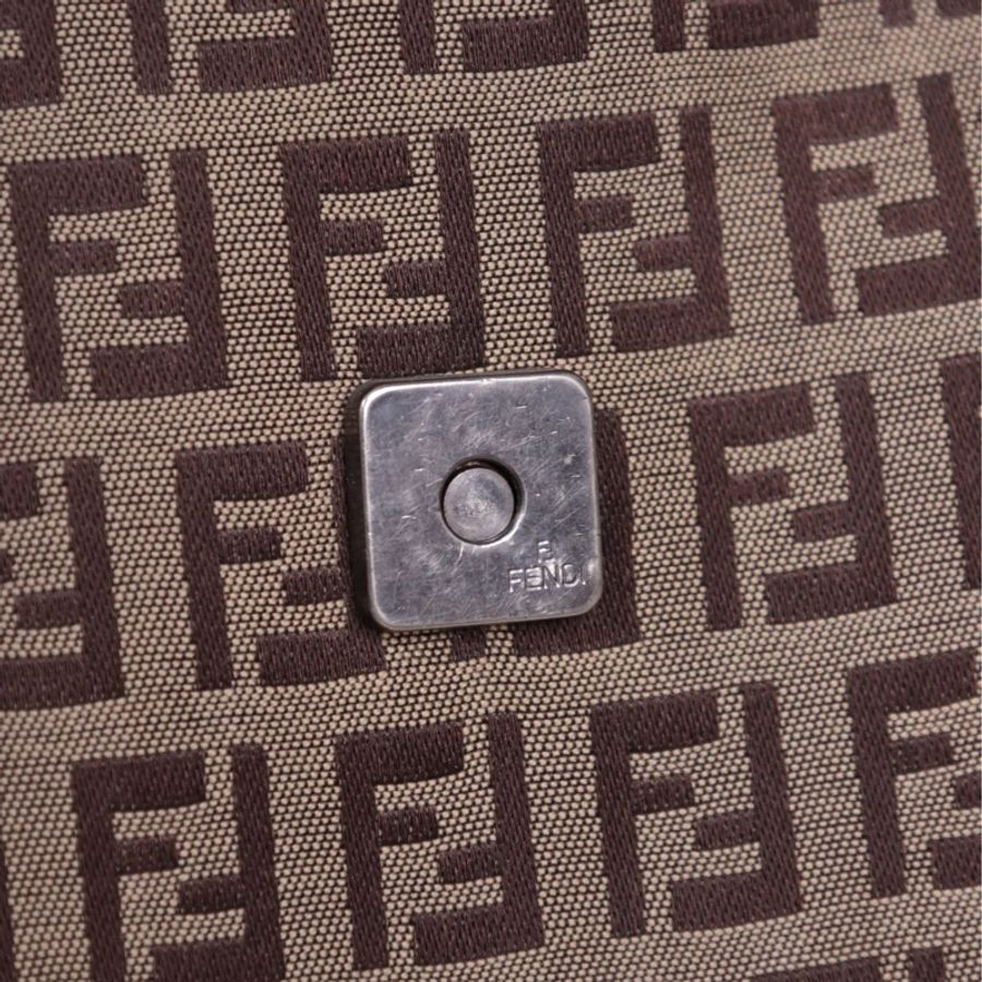 Fendi 棕色老花波士顿手提包-50
