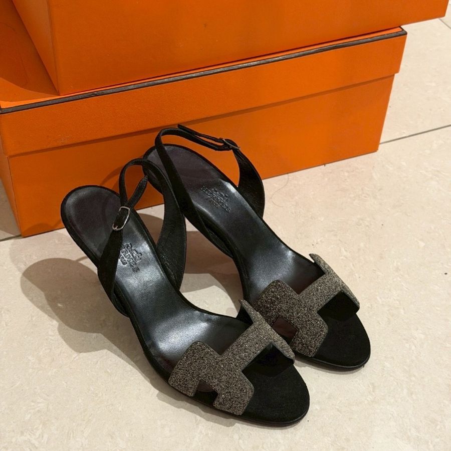 全新閒置🧡#愛馬仕 #細閃H #高跟涼鞋 #38碼 #塵袋購證-2