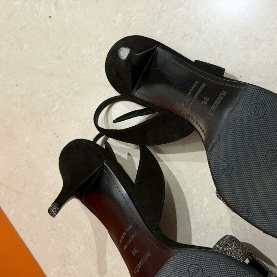 全新閒置🧡#愛馬仕 #細閃H #高跟涼鞋 #38碼 #塵袋購證-5