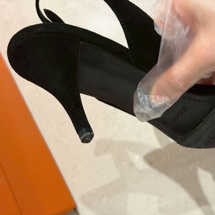 全新閒置🧡#愛馬仕 #細閃H #高跟涼鞋 #38碼 #塵袋購證-7
