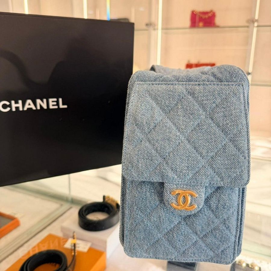 *SHIHNA名牌精品* Chanel 25 小號 Hobo Bag 水洗單寧布 金釦 (芯片款)-1