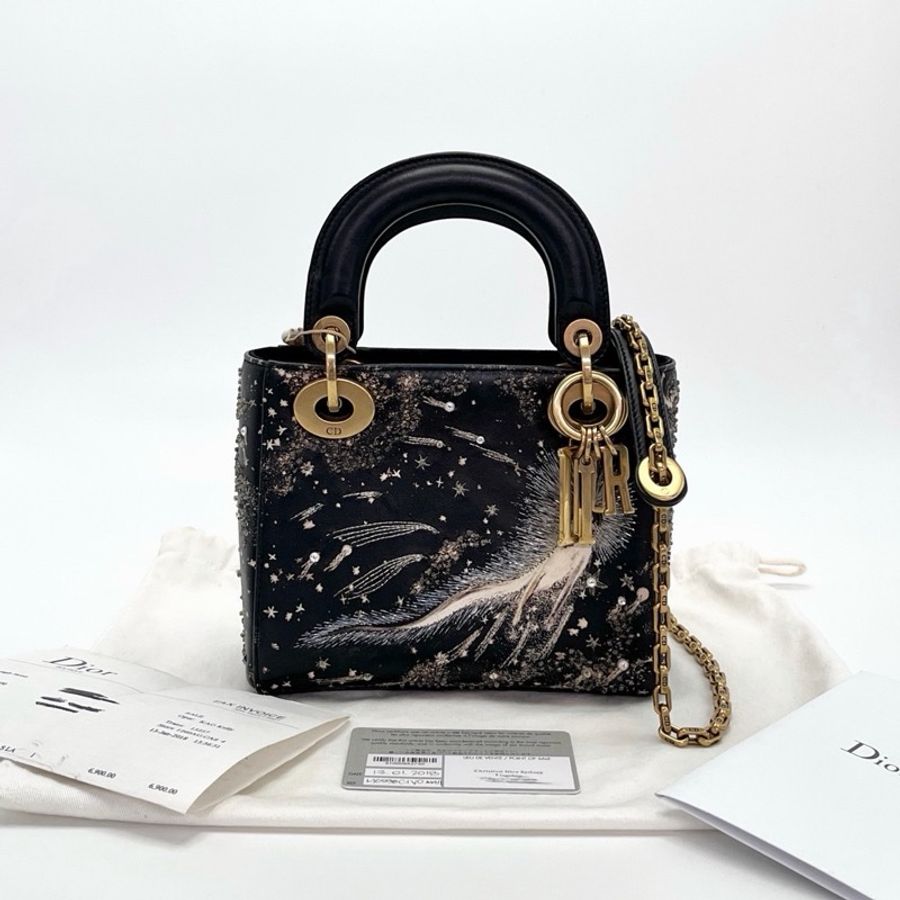 【威選精品】✨ DIOR 限量款星空水鑽美人魚刺繡 Lady Dior 手提肩背-5