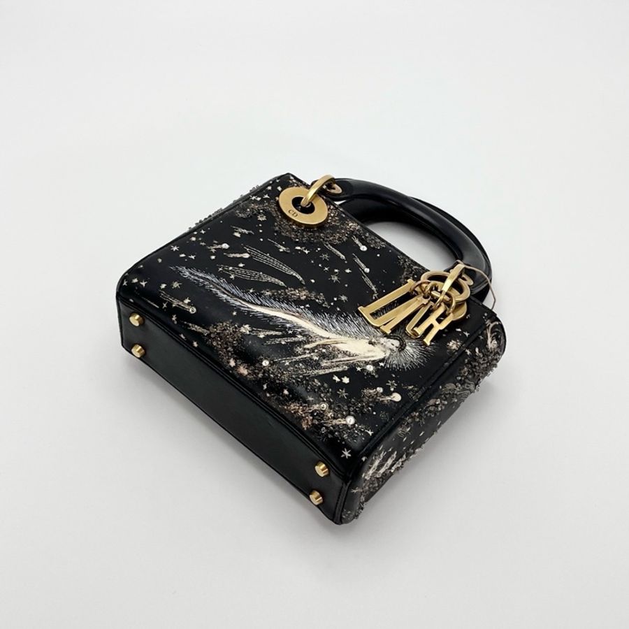 【威選精品】✨ DIOR 限量款星空水鑽美人魚刺繡 Lady Dior 手提肩背-7