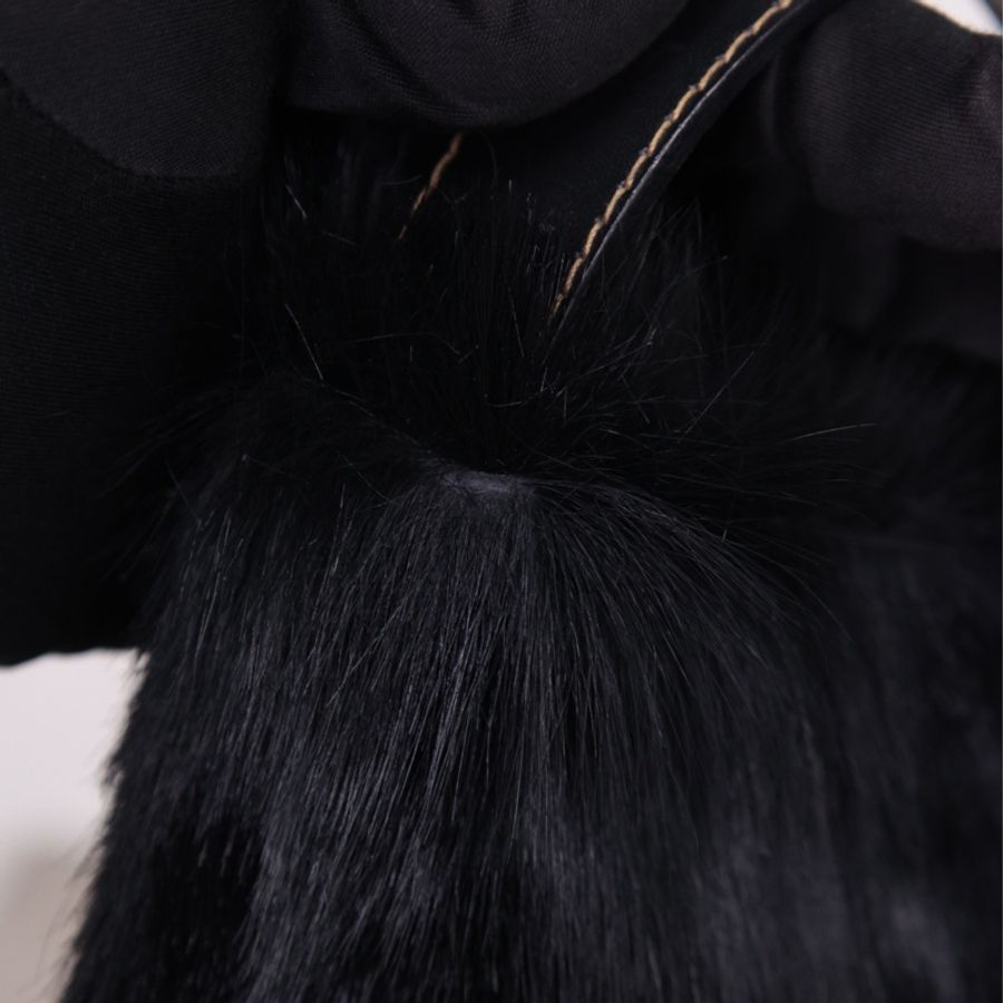 Fendi 黑色毛毛皮草金标手提包-16