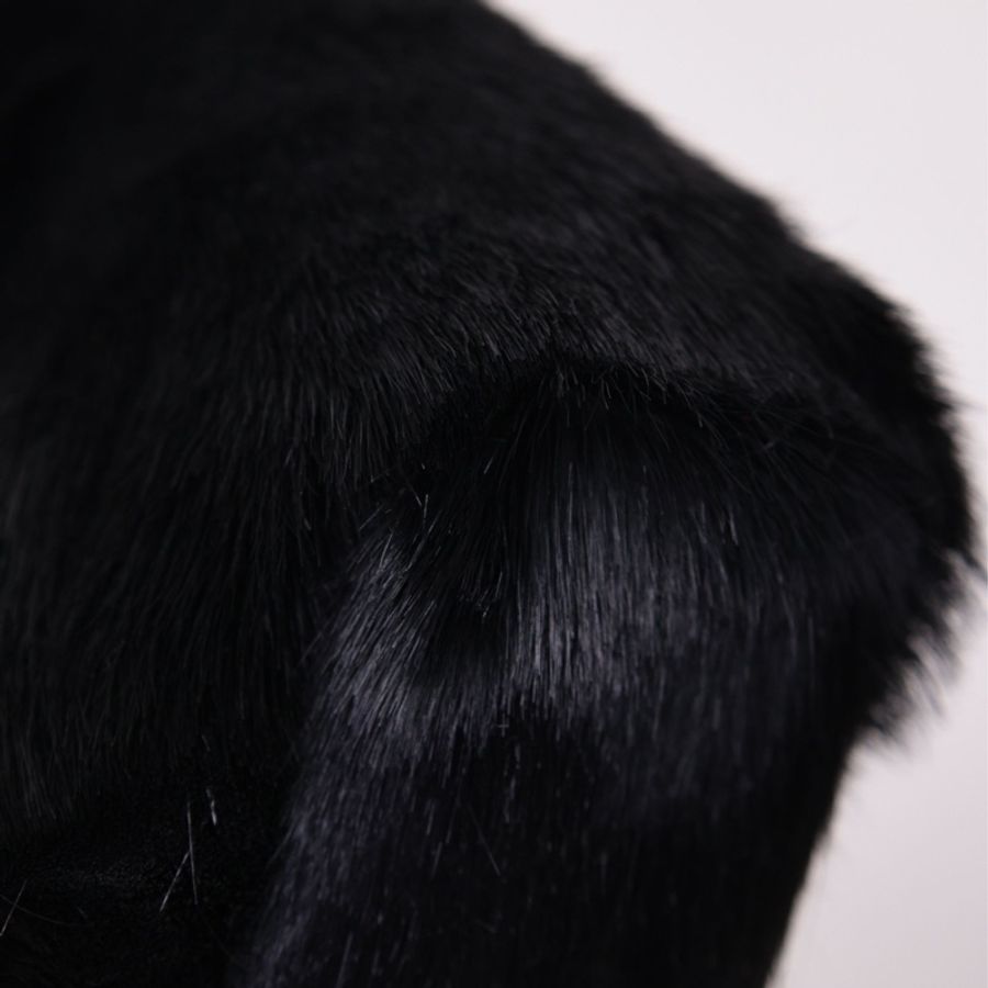 Fendi 黑色毛毛皮草金标手提包-18