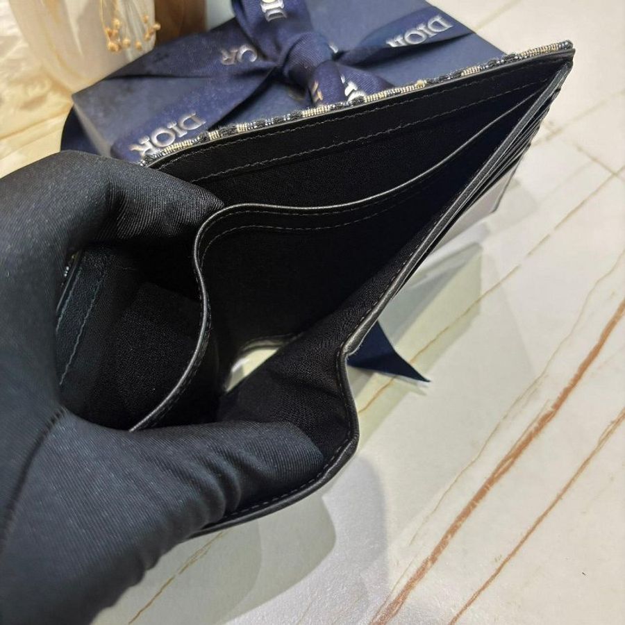 *SHIHNA名牌精品* Dior Oblique 緹花對折短夾-5