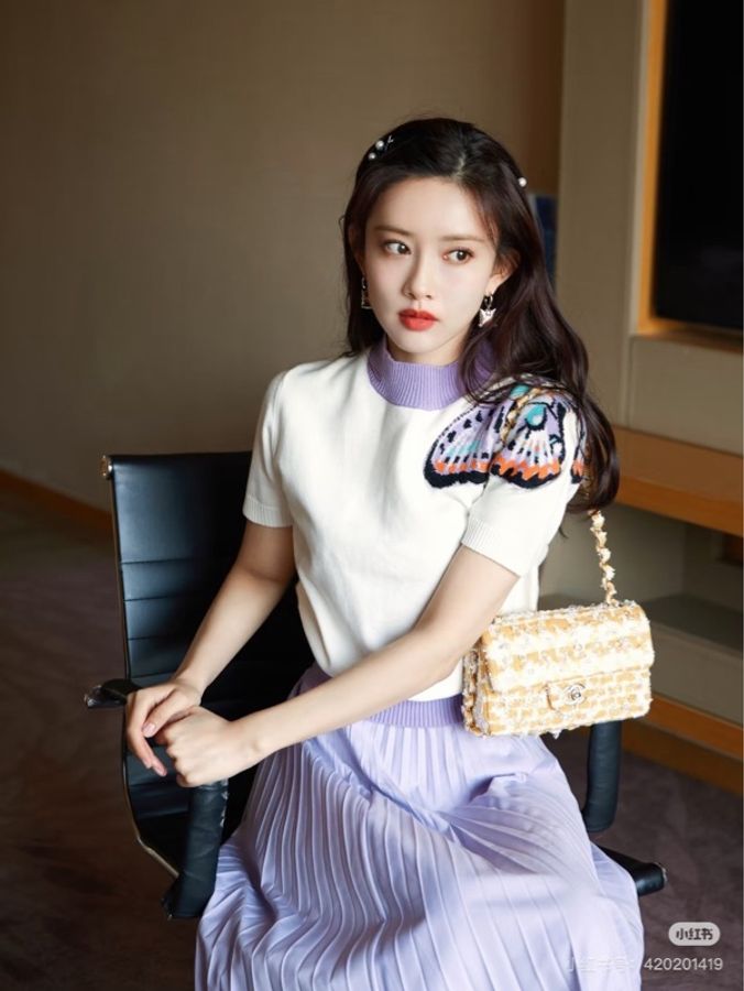 【威選精品】💛 CHANEL 黃色粗花呢串珠大 Mini CF 肩背斜背包 💛-3