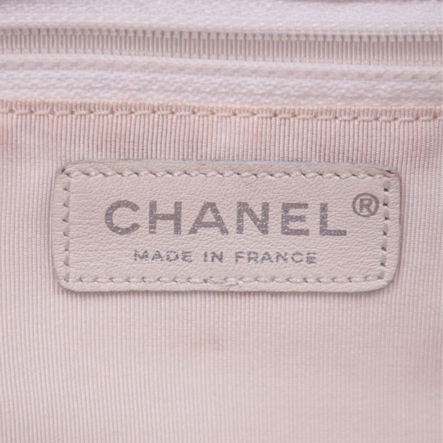 Chanel 10开樱花粉格纹粗花呢tote包手提包-27