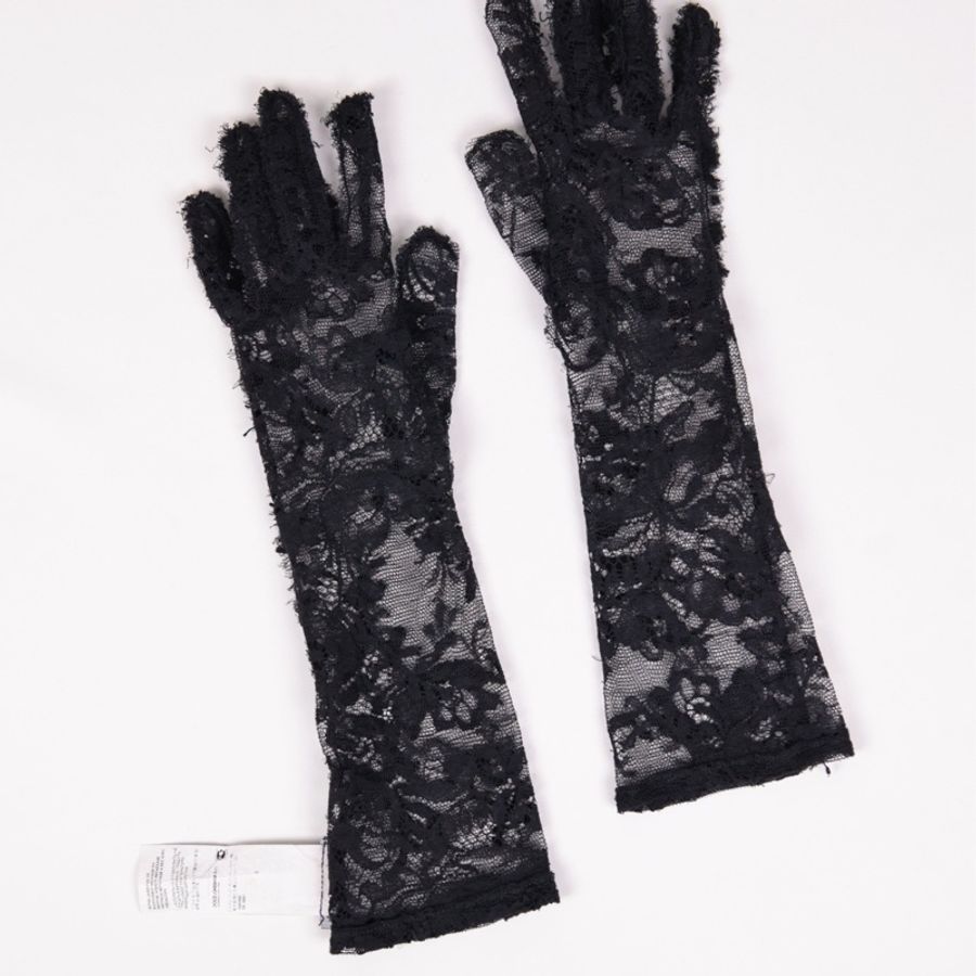 Dolce&Gabbana黑色蕾丝晚宴手套长手套-1