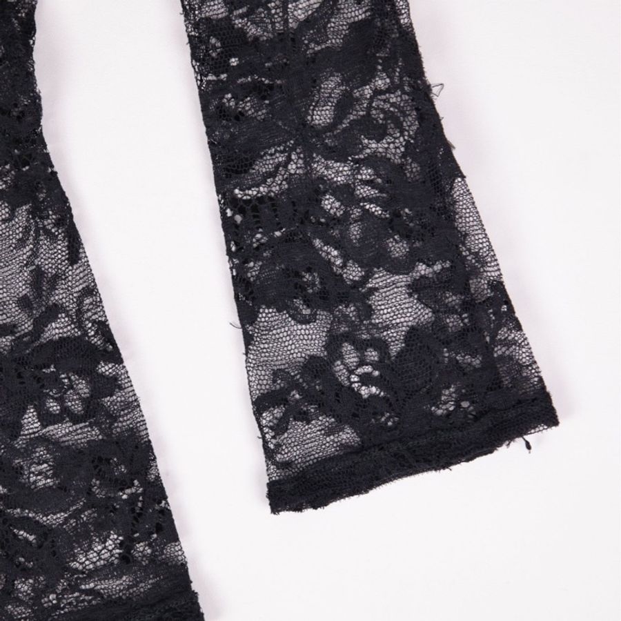 Dolce&Gabbana黑色蕾丝晚宴手套长手套-4