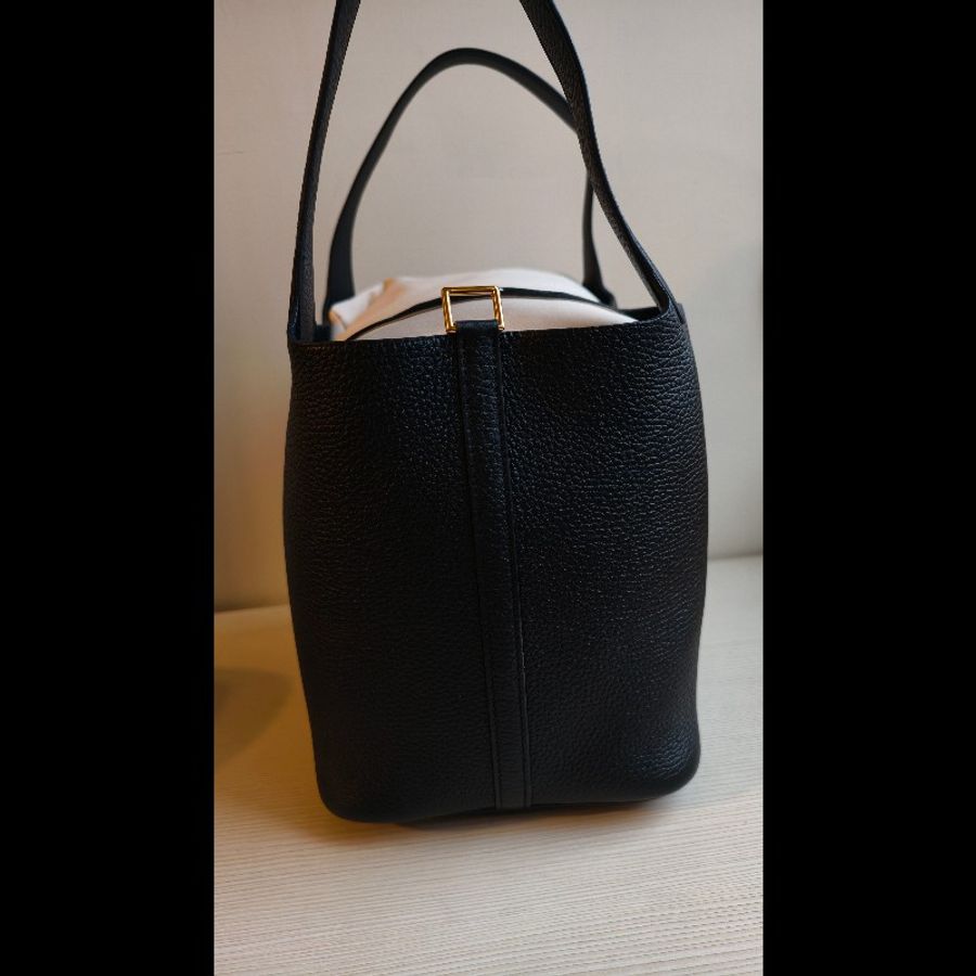 HERMES 愛瑪仕 Picotin Lock 22 黑金 B刻-6
