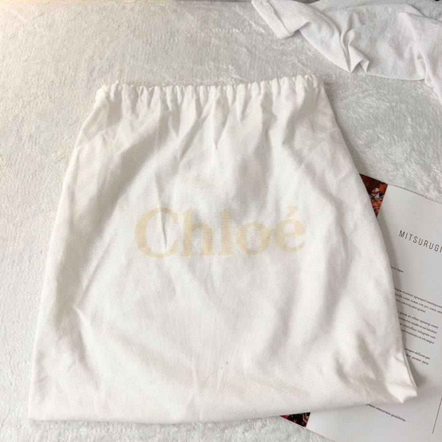Chloe Woody 編織提籃 米白色天然纖維 拼接小牛皮 水桶型菜籃子包-4