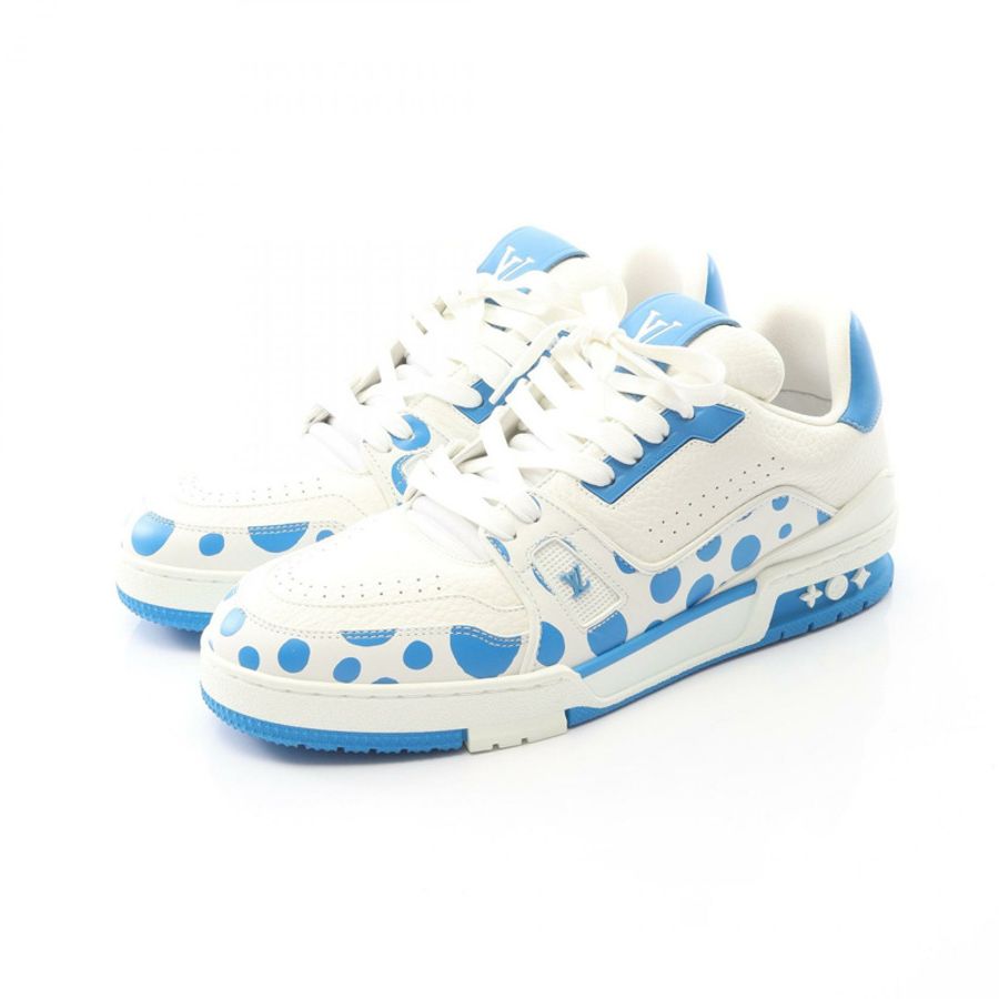 LOUIS VUITTON × YK LV Trainer Line Infinity Dot 男士藍色真皮運動鞋 #7 1/2-0