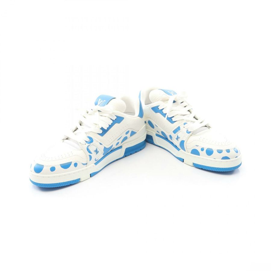 LOUIS VUITTON × YK LV Trainer Line Infinity Dot 男士藍色真皮運動鞋 #7 1/2-2