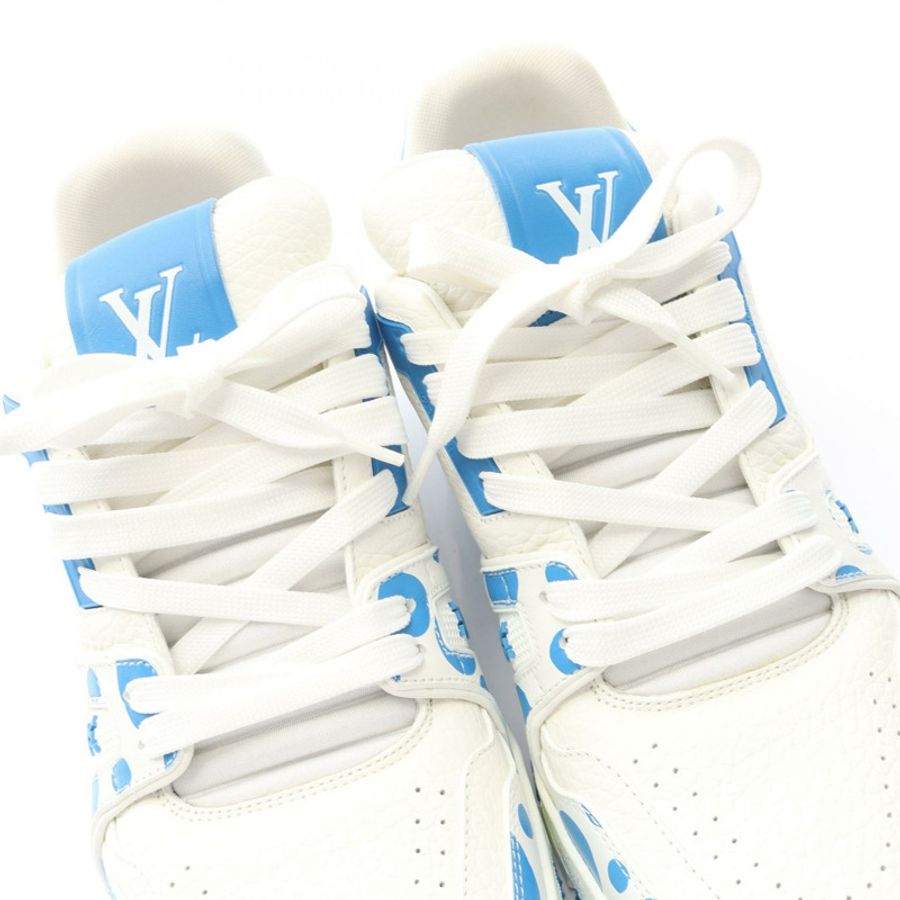 LOUIS VUITTON × YK LV Trainer Line Infinity Dot 男士藍色真皮運動鞋 #7 1/2-6