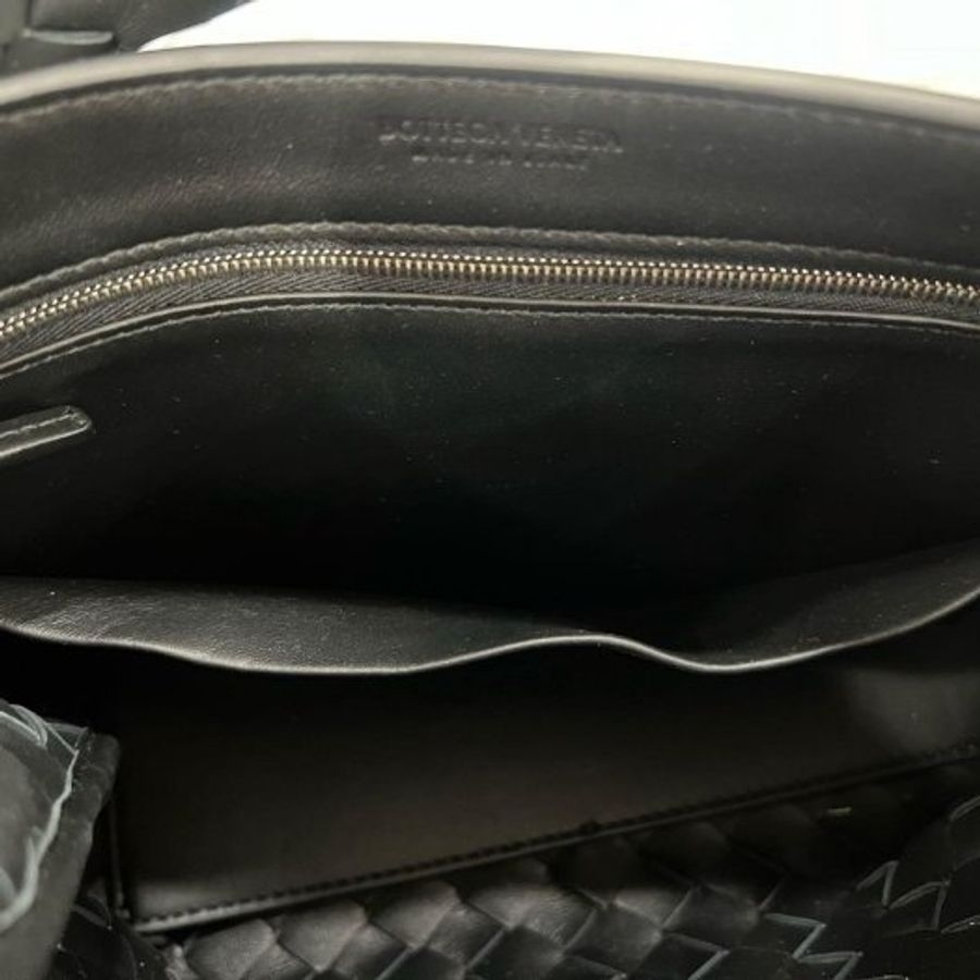 東區正精品㊣BV Bottega Veneta 766014 Small Andiamo 全新黑色小牛皮編織銀扣手提包側背包 RZ6513-12