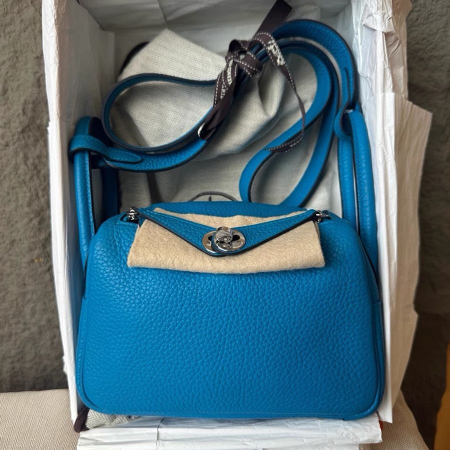 hermes 愛馬仕佛羅里達藍 Mini Lindy 一代 Z刻-1