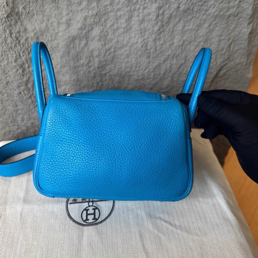 hermes 愛馬仕佛羅里達藍 Mini Lindy 一代 Z刻-6