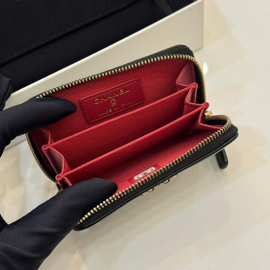 *SHIHNA名牌精品* CHANEL 19 拉鍊零錢包黑金(芯片款)-3