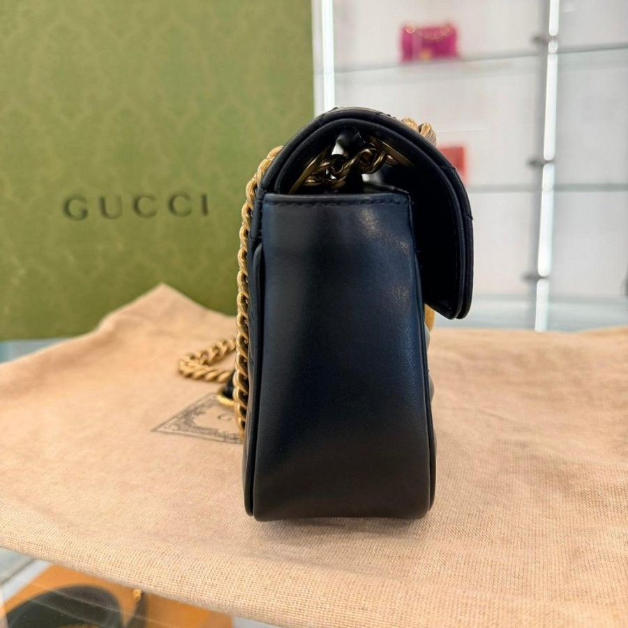 *SHIHNA名牌精品* Gucci GG Marmont 牛皮肩斜背包22cm-1
