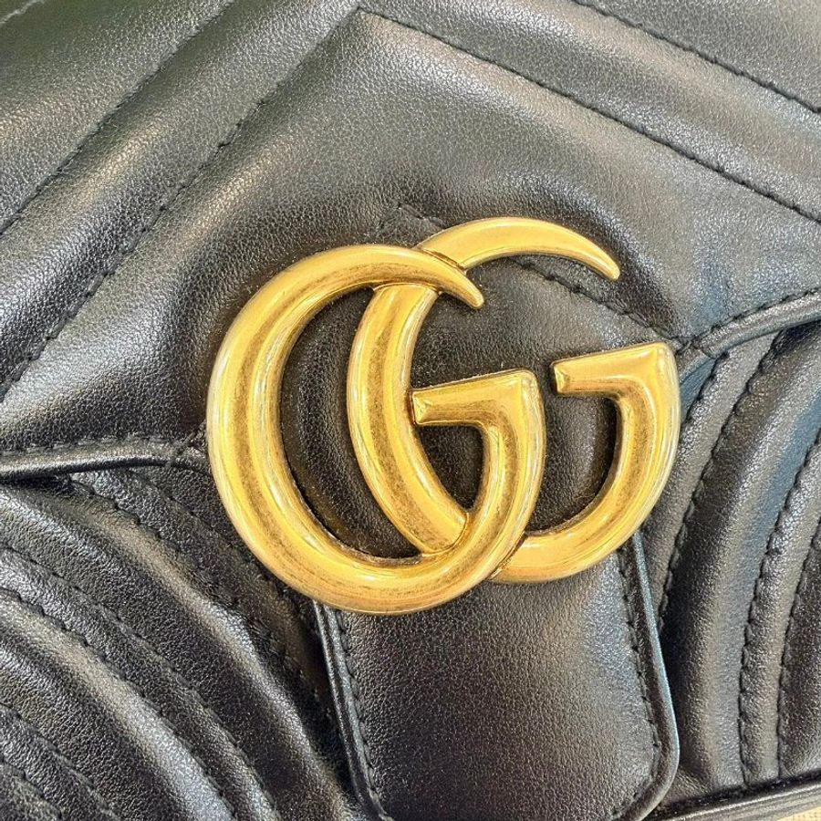 *SHIHNA名牌精品* Gucci GG Marmont 牛皮肩斜背包22cm-2