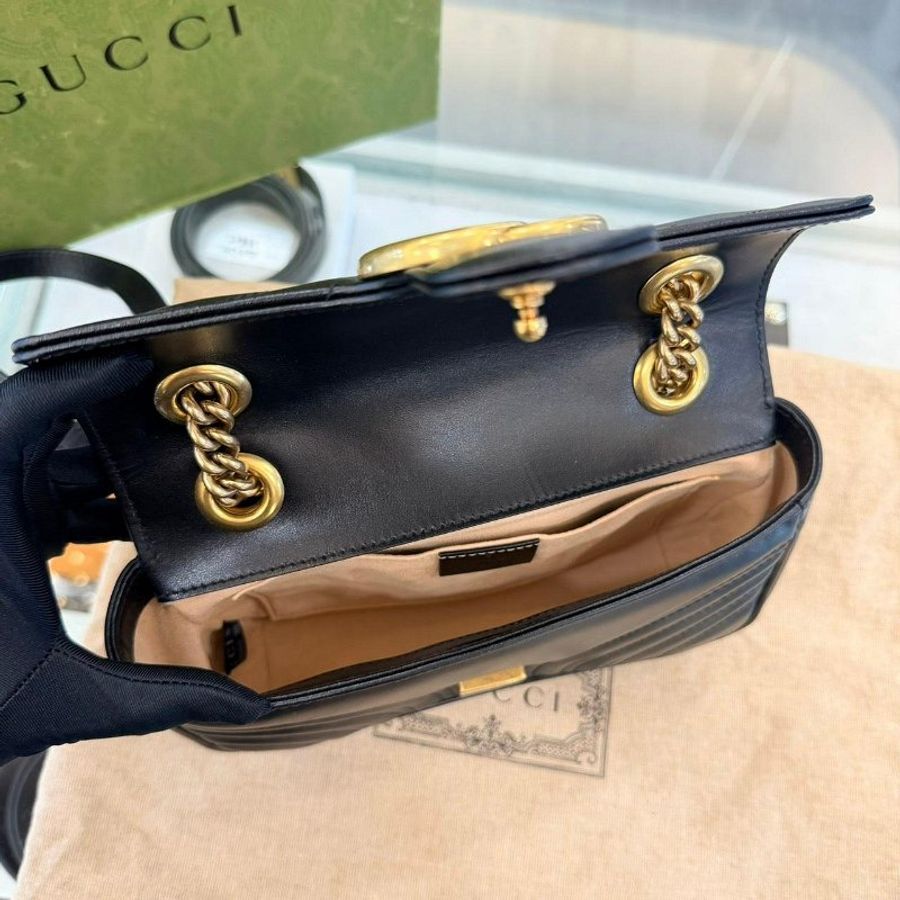 *SHIHNA名牌精品* Gucci GG Marmont 牛皮肩斜背包22cm-4