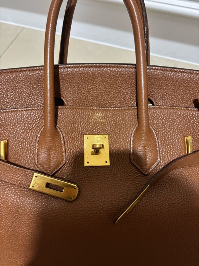 愛馬仕Hermes Birkin35 鉑金包 金剛色 金棕色 保值 女王氣場必備-22