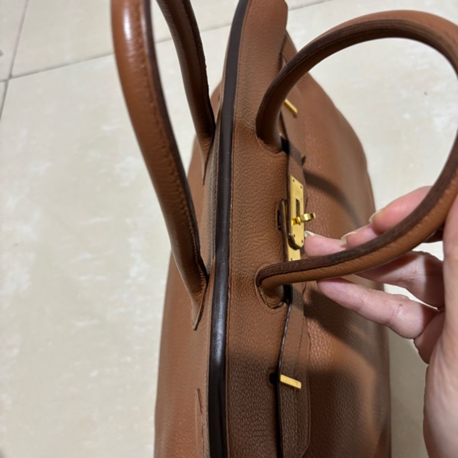 愛馬仕Hermes Birkin35 鉑金包 金剛色 金棕色 保值 女王氣場必備-25