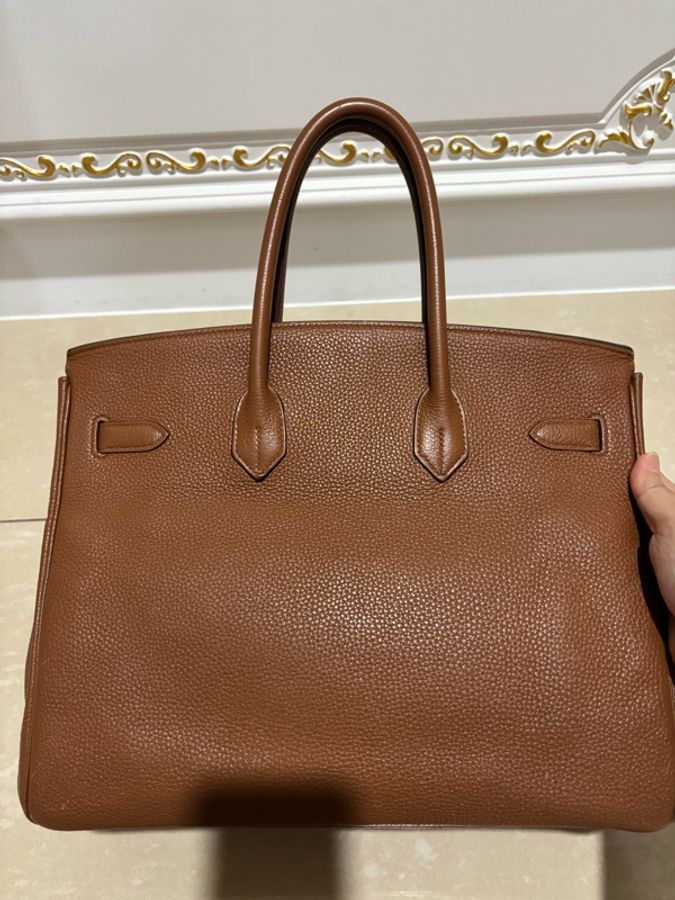 愛馬仕Hermes Birkin35 鉑金包 金剛色 金棕色 金扣 Togo 皮 保值 女王氣場必備-2