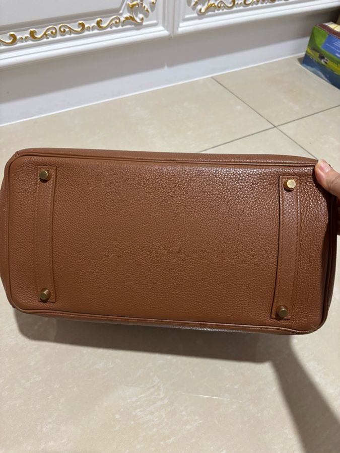 愛馬仕Hermes Birkin35 鉑金包 金剛色 金棕色 金扣 Togo 皮 保值 女王氣場必備-4