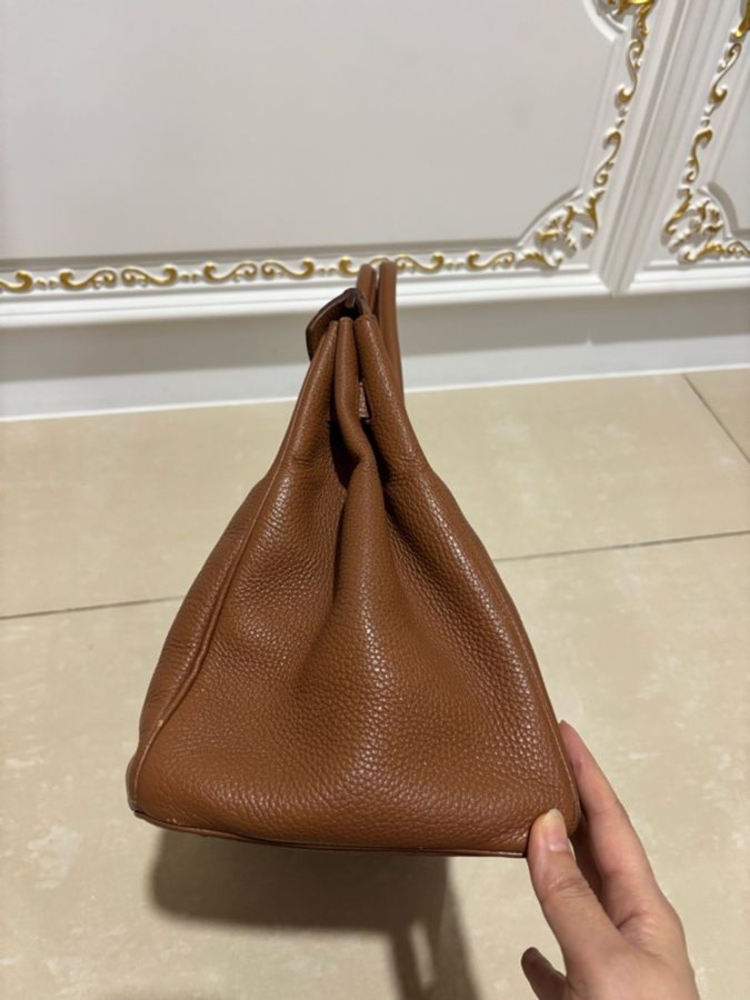 愛馬仕Hermes Birkin35 鉑金包 金剛色 金棕色 金扣 Togo 皮 保值 女王氣場必備-35