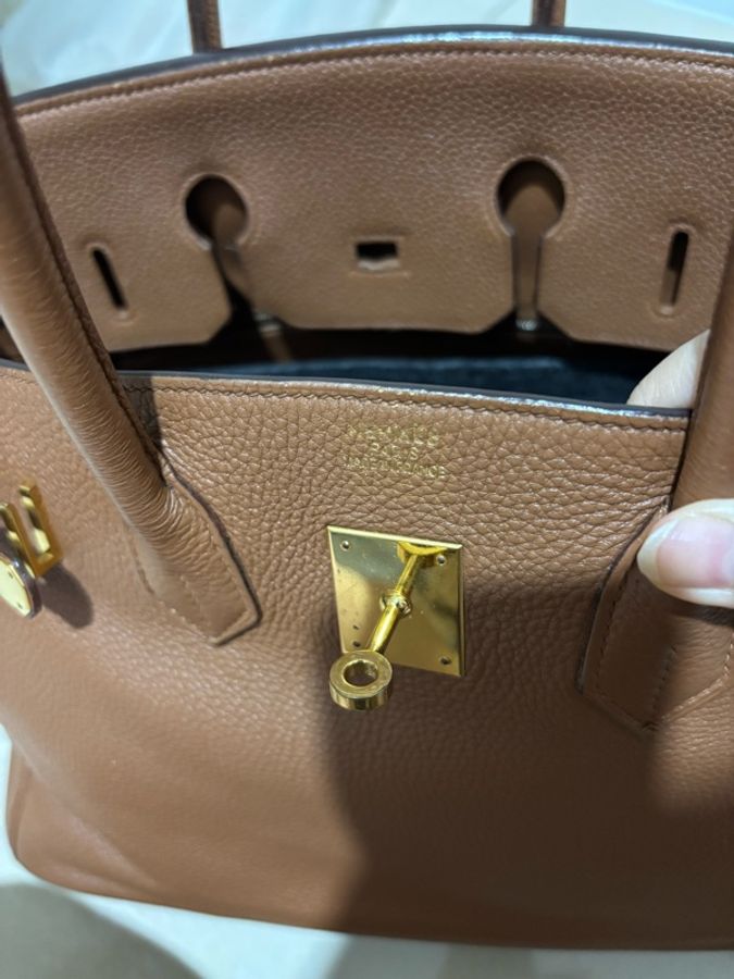 愛馬仕Hermes Birkin35 鉑金包 金剛色 金棕色 金扣 Togo 皮 保值 女王氣場必備-40