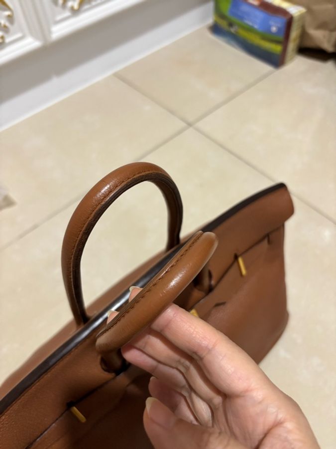 愛馬仕Hermes Birkin35 鉑金包 金剛色 金棕色 金扣 Togo 皮 保值 女王氣場必備-41