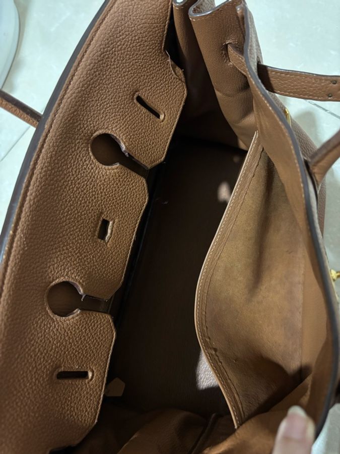 愛馬仕Hermes Birkin35 鉑金包 金剛色 金棕色 金扣 Togo 皮 保值 女王氣場必備-17