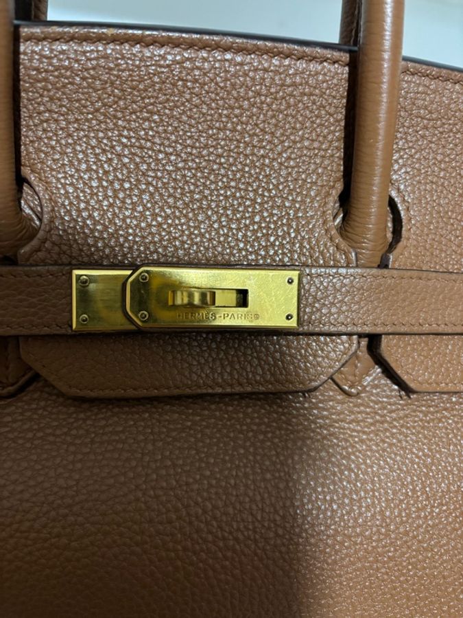 愛馬仕Hermes Birkin35 鉑金包 金剛色 金棕色 金扣 Togo 皮 保值 女王氣場必備-20