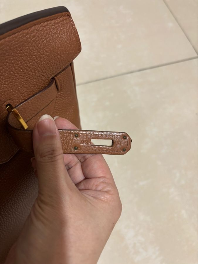 愛馬仕Hermes Birkin35 鉑金包 金剛色 金棕色 金扣 Togo 皮 保值 女王氣場必備-21