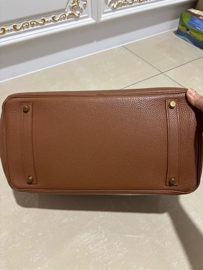 愛馬仕Hermes Birkin35 鉑金包 金剛色 金棕色 金扣 Togo 皮 保值 女王氣場必備-8