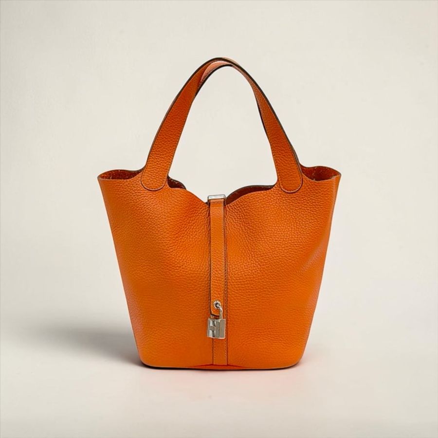 莉亞精品♡ Hermes p22愛馬仕橘#框R 二手美包-0
