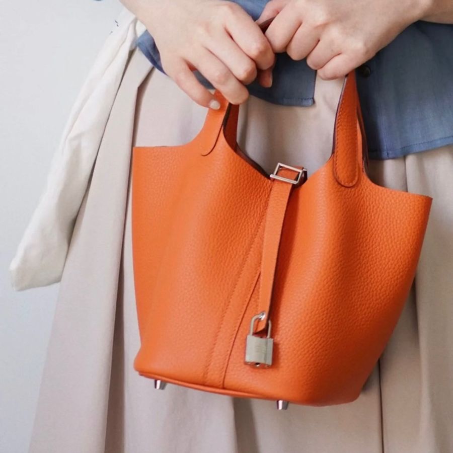 莉亞精品♡ Hermes p22愛馬仕橘#框R 二手美包-1