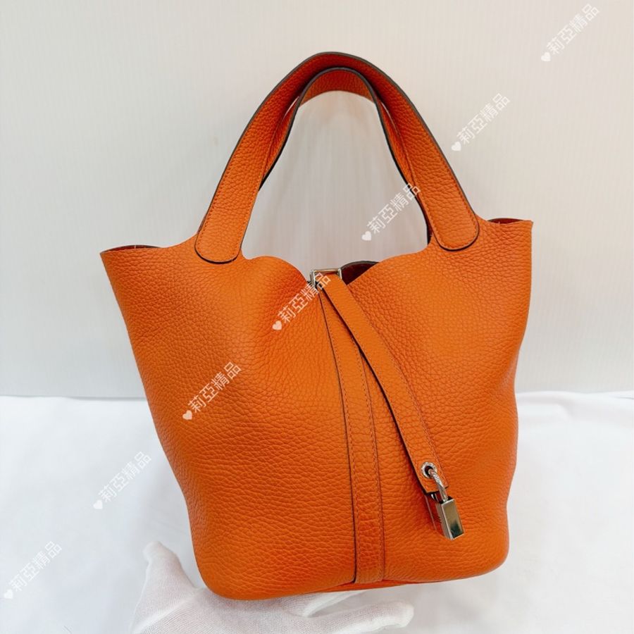 莉亞精品♡ Hermes p22愛馬仕橘#框R 二手美包-2