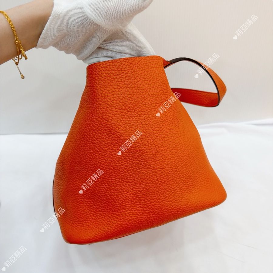 莉亞精品♡ Hermes p22愛馬仕橘#框R 二手美包-5