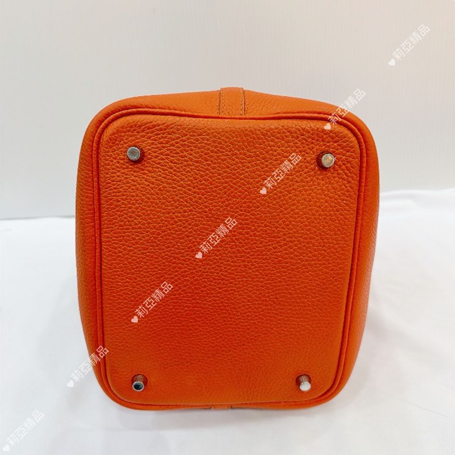 莉亞精品♡ Hermes p22愛馬仕橘#框R 二手美包-6